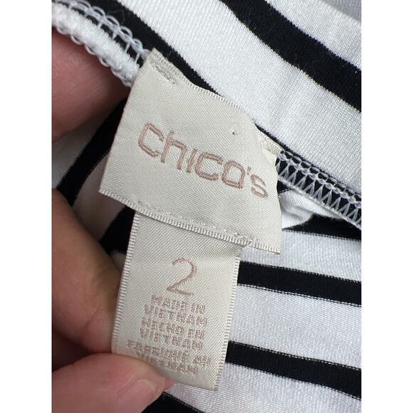 Chico's Plus Size Black and White Asymmetrical Maxi Skirt Size 2 - Picture 5 of 5